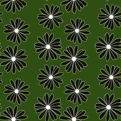 Seamless pattern with flowers for fabrics and textiles