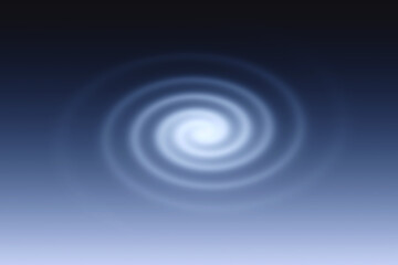 Abstract blue background with a white spiral