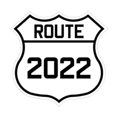 Route 2022 road sign illustration