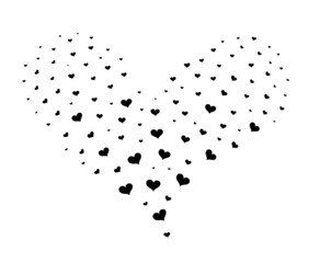 Hand drawn heart isolated on the white background in simple doodle style. Symbol of love and Valentine Day. Vector illustration EPS10.