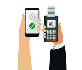 Payment from smartphone to pos terminal using NFC technology.