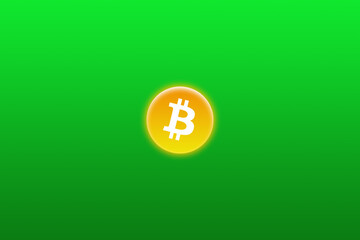 Bitcoin symbol on a green background