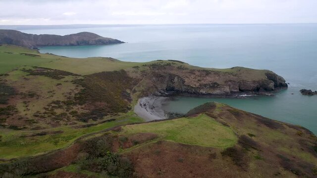 Aerial view of Solva, Pembrokeshire by drone