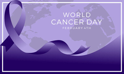 Purple hand drawn flat international day against breast cancer background