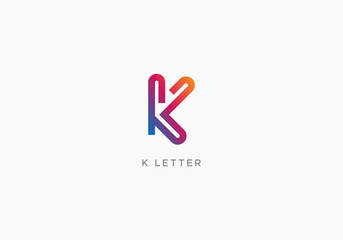 Modern Stylish Gradient Abstract K Letter Logo Design Premium Vector Template