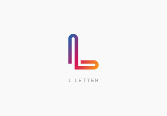 Modern Stylish Gradient Abstract L Letter Logo Design Premium Vector Template