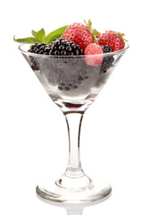 berries in a glass