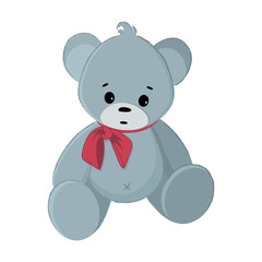 Fototapeta na wymiar Vector illustration of a cute teddy bear. Gift toy for Valentines day, birthday, Christmas, holiday. Doodle.