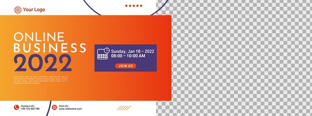 Business conference banner template design for webinar, marketing, online class program, etc
