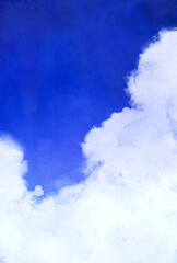 背景素材_水彩テクスチャ_青空