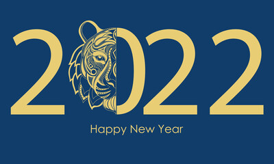Chinese New Year 2022. The year of the tiger. Isolated vector