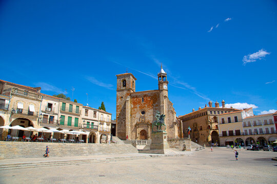 Plaza del pueblo medieval de Trujillo, patrimonio de la humanidad