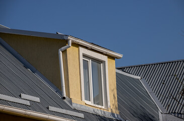 Roof metal sheets. Modern types of roofing materials