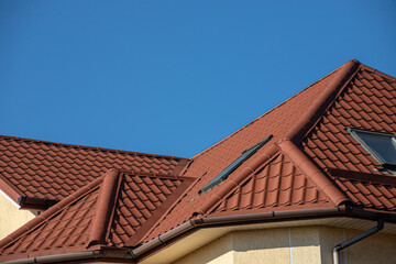 Roof metal sheets. Modern types of roofing materials