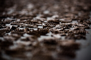CEREAL AND COOKIE FACTORY. CLOSE UP AND DETAIL OOF PRODUCTION LINE. High quality photo