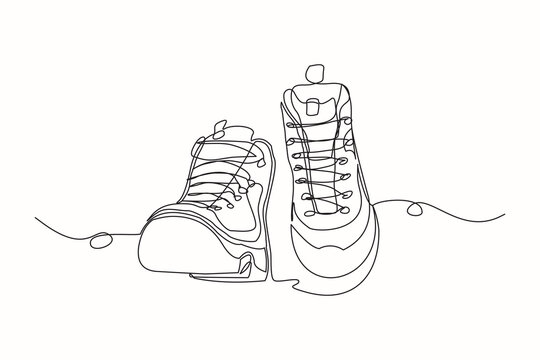 Hiking Boots Vector Simple Modern Icon Design Illustration Stock