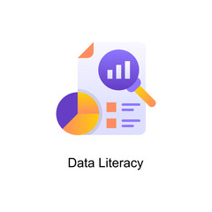 Data Literacy vector Gradient Icon Design illustration. Digitalization and Industry Symbol on White background EPS 10 File