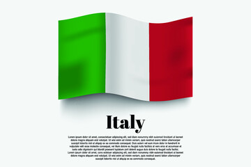 Italy flag waving form on gray background. Vector illustration.
