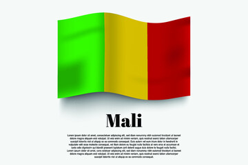 Fototapeta premium Mali flag waving form on gray background. Vector illustration.