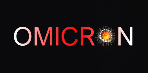 New coronavirus variant omicron B.1.1.529. 3D rendering, 3D illustration. Covid-19, pandemic.