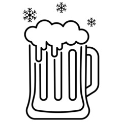 Beer Mug Concept Vector Line Icon Design, Winter Season activities Symbol, Coldest Weather Sign, Snow and frost Stock Illustration