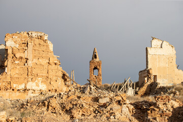 Ruins of the town of Belchite, scene of one of the symbolic battles of the Spanish Civil War, the...