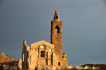 Ruins of the town of Belchite, scene of one of the symbolic battles of the Spanish Civil War, the...