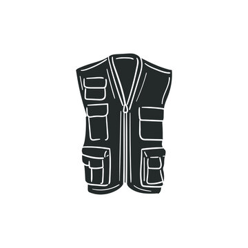 black vest with pockets clip art preview