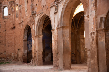 Ruins of the town of Belchite, scene of one of the symbolic battles of the Spanish Civil War, the Battle of Belchite. Zaragoza. Spain