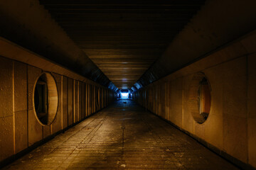 Dark and creepy old abandoned subway station
