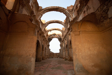 Ruins of the town of Belchite, scene of one of the symbolic battles of the Spanish Civil War, the...