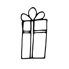 Gift box. Vector clipart. Hand drawn