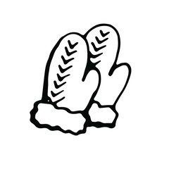 Mittens. Vector clipart. Hand drawn