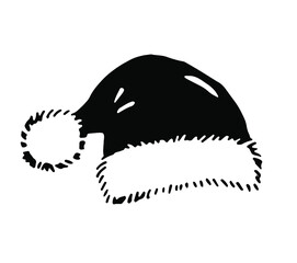 Santa hat. Vector clipart. Hand drawn