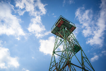 Old iron watch tower on frontier in Burgenland