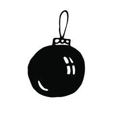 Christmas ball. Vector clipart. Hand drawn