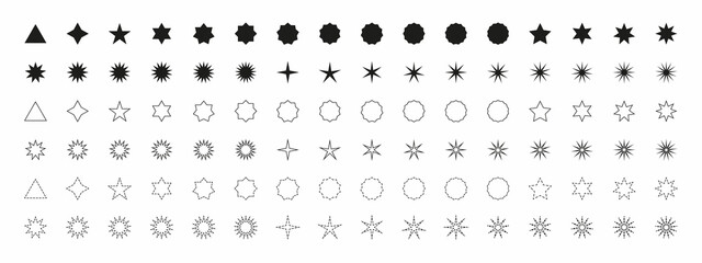 Fototapeta na wymiar Set black stars icons. Star vector collection. Modern simple stars. Vector illustration.