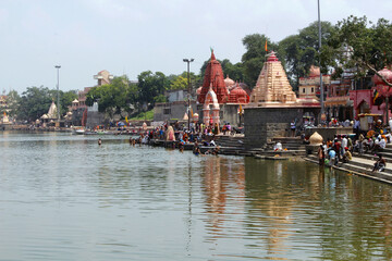 Fototapeta premium Ujjain embankment on the Shipra river. Ujjain, India