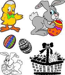 Easter funny vector collection