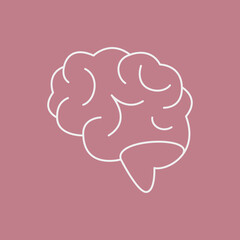 Human brain line icon. Human marrow side view outline stroke element. Psychologist counseling. Editable stroke vector illustration