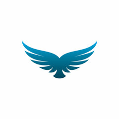 blue bird wing logo design