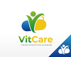 Capsule Supplement Logo design. Herbal Drug Logo design vector