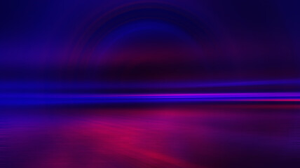 Obraz premium Dark abstract background. The background of an empty street with neon glow, neon reflection on the asphalt. 3d illustration