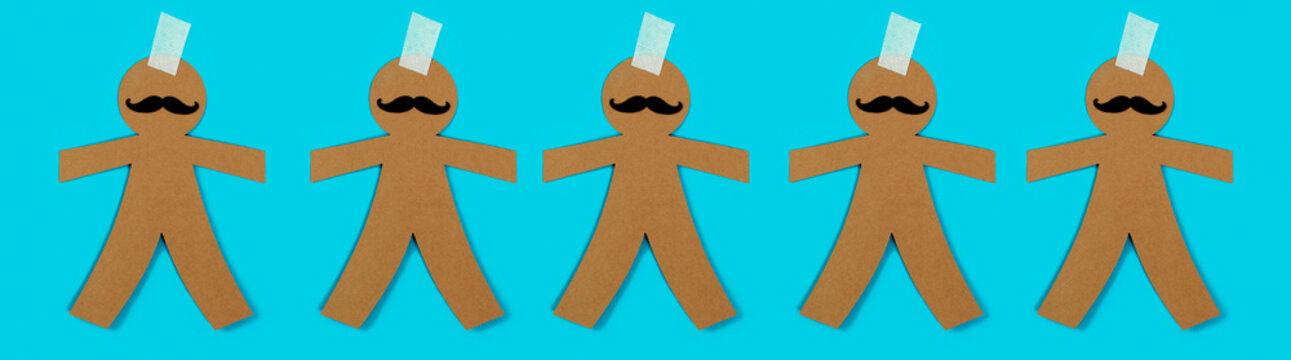 brown paper man dolls, web banner
