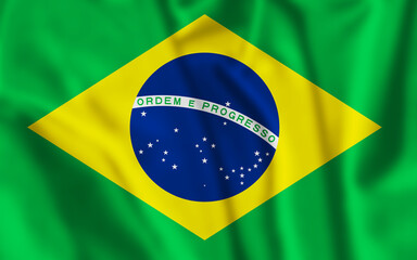 Flag of Brazil. Waving national flag of Brazil