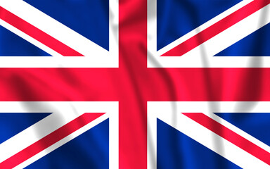 Great Britain, United Kingdom flag with waving fabric texture