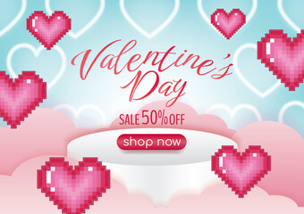 Fototapeta na wymiar happy valentine's day banner design for website vector 