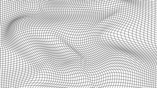 Abstract wavy 3d mesh on a white background. Geometric dynamic wave. 3D technology wireframe. Vector illustration.