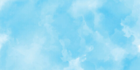Watercolor illustration art abstract blue color texture background, clouds and sky pattern. cloudy pattern on watercolor paper for wallpaper banner and any design