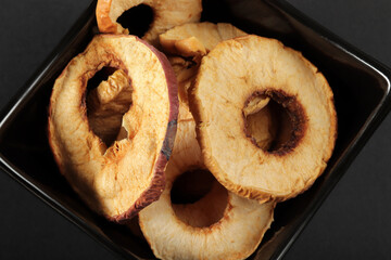 dried apple slices on plate